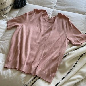 Pink Short Sleeve Sweater